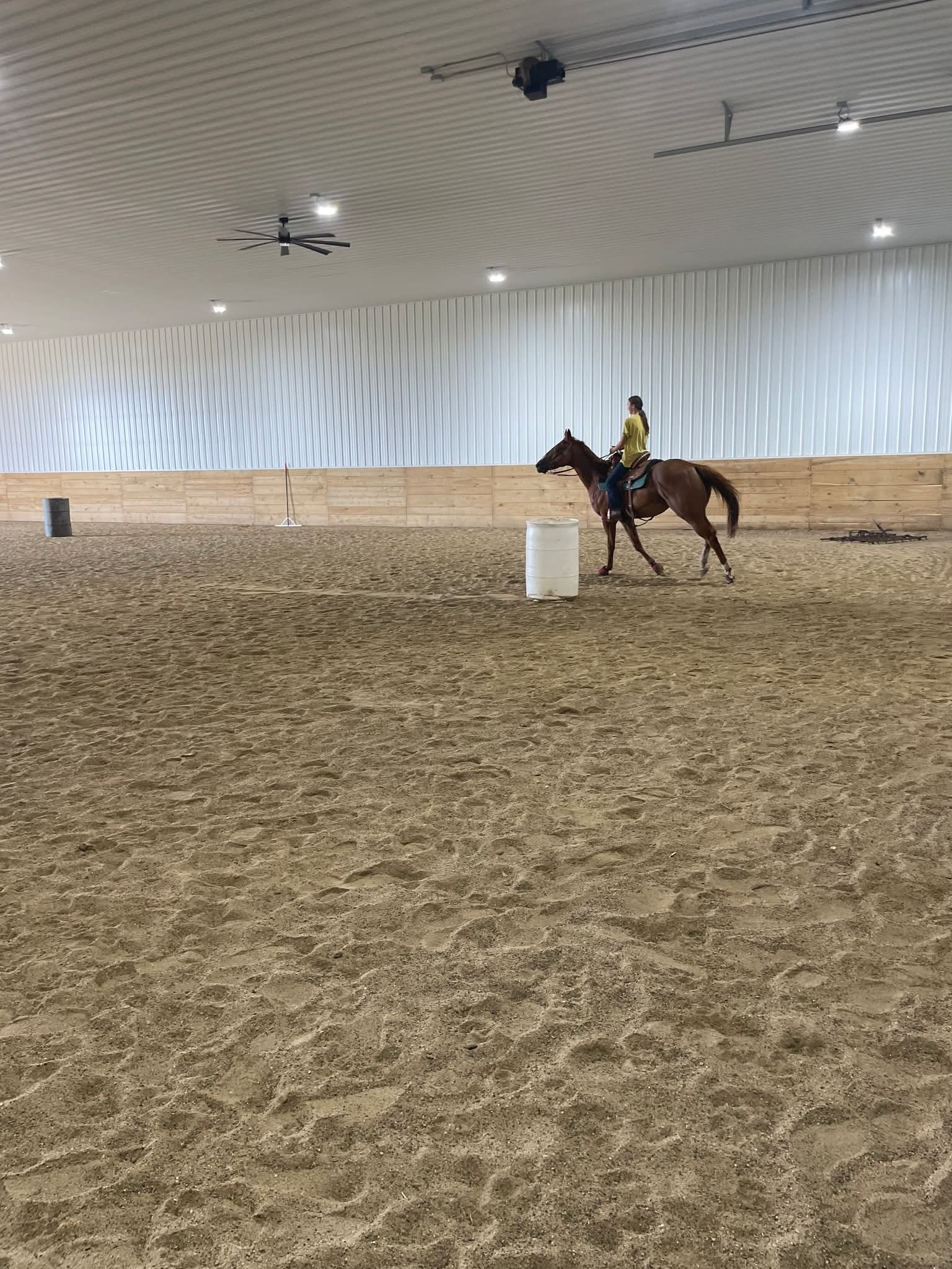 Rider inside the indoor arena